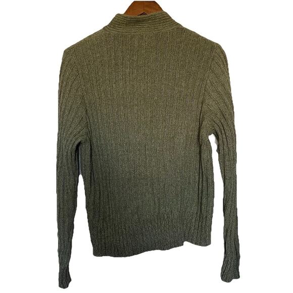 Woolrich Cable Knit Cardigan Green Academia Preppy Grandma Heritage Size Large - Picture 2 of 5